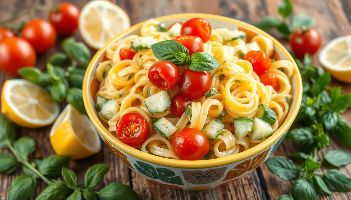 cucumber tomato pasta salad