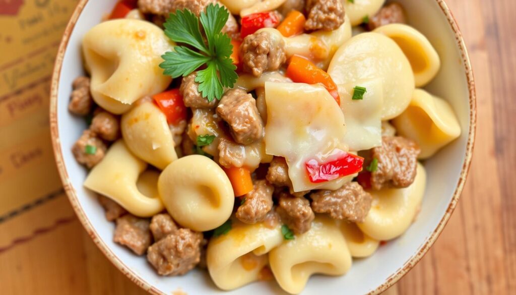 philly Cheesesteak Tortellini Pasta 