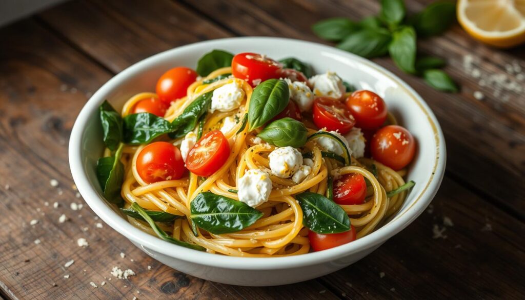 lemon ricotta pasta with vegetables