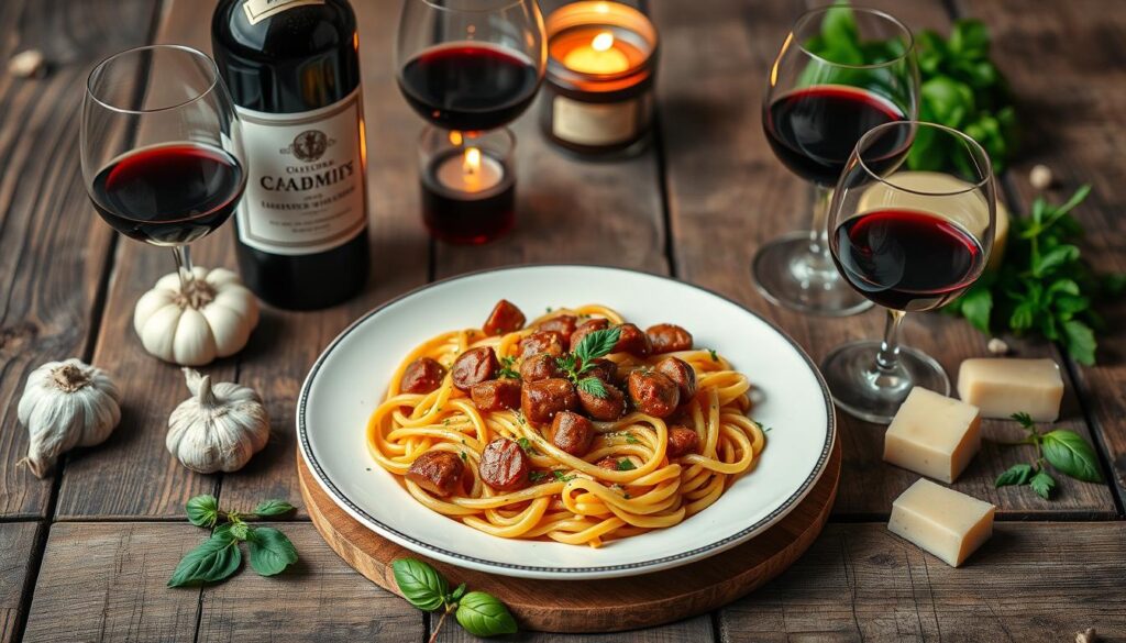 wine pairing for sausage pasta