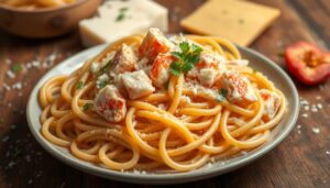 Crab meat spaghetti