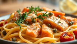 Smoked salmon pasta