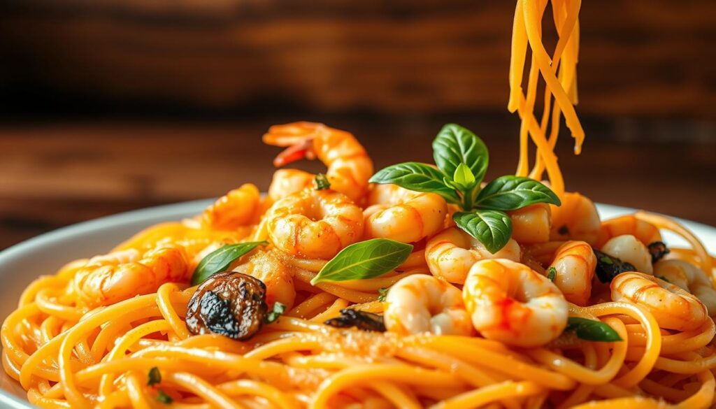 Thai seafood pasta