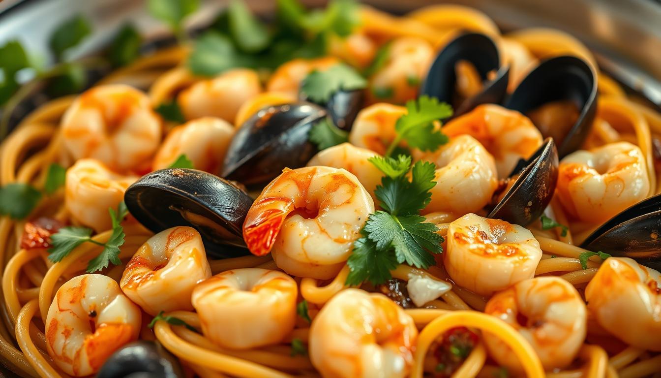 Thai seafood pasta