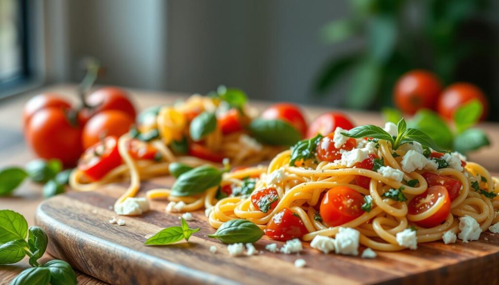 pasta salad presentation